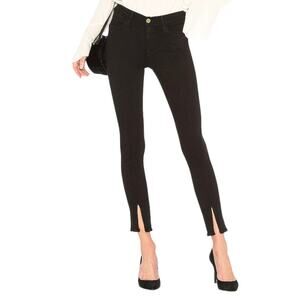 NWT Frame Le High Skinny Front Split Black Size 32
